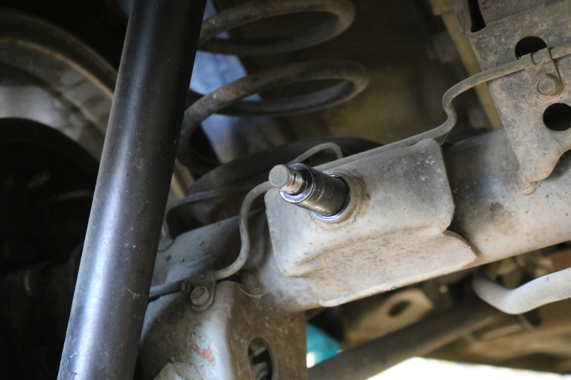 There is a bushing we can’t find that fits here, so we may have to go with an aftermarket bar.